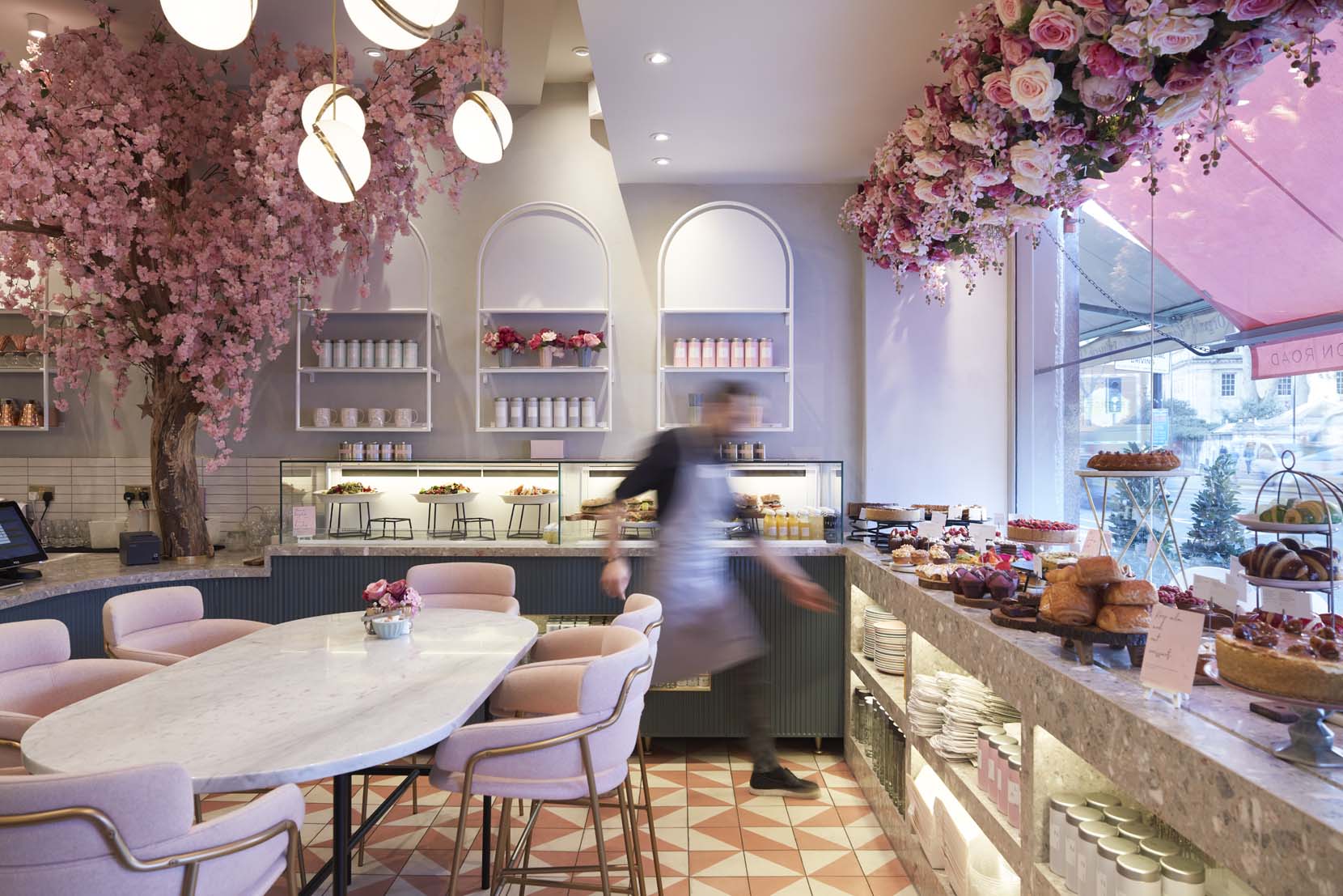 Elan cafe on Brompton Road in London - interior designed by Holland Harvey Architects.